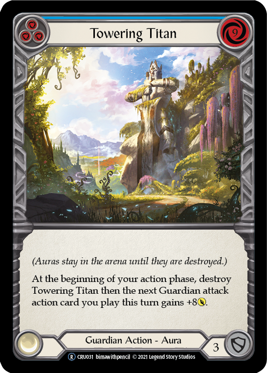 Towering Titan (Blue) (Rainbow Foil) [CRU031-RF] Unlimited Rainbow Foil | Webway Games
