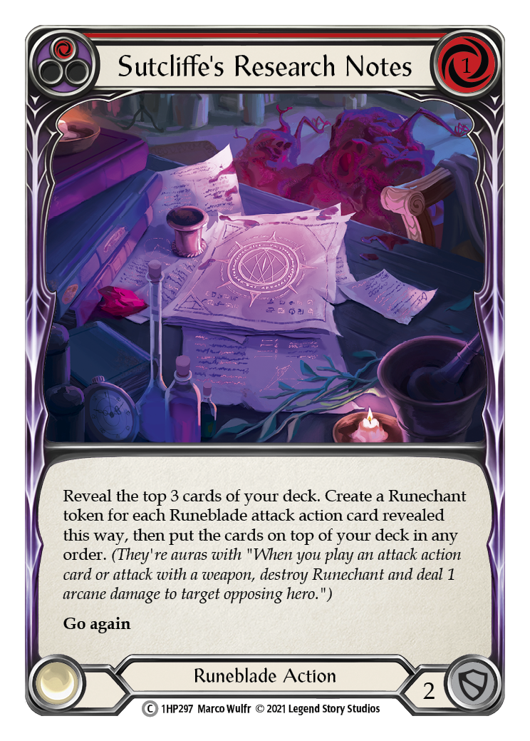Sutcliffe's Research Notes (Red) [1HP297] | Webway Games