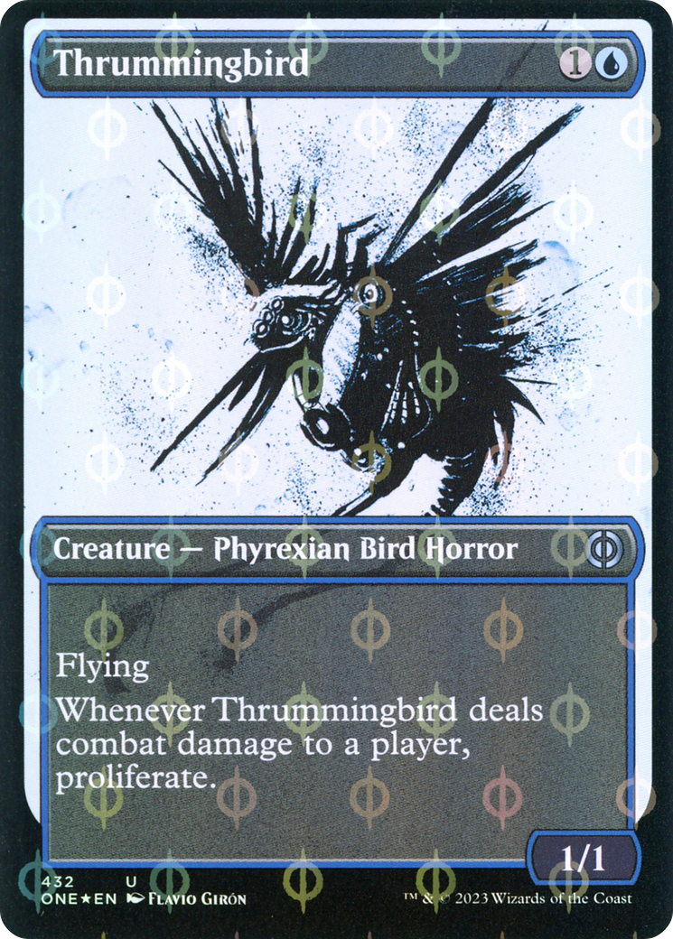 Thrummingbird (Showcase Ichor Step-and-Compleat Foil) [Phyrexia: All Will Be One] | Webway Games