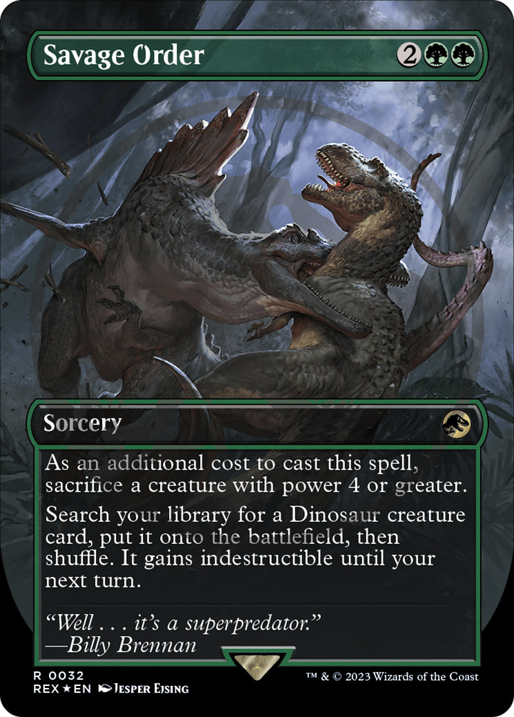 Savage Order Emblem (Borderless) [Jurassic World Collection Tokens] | Webway Games