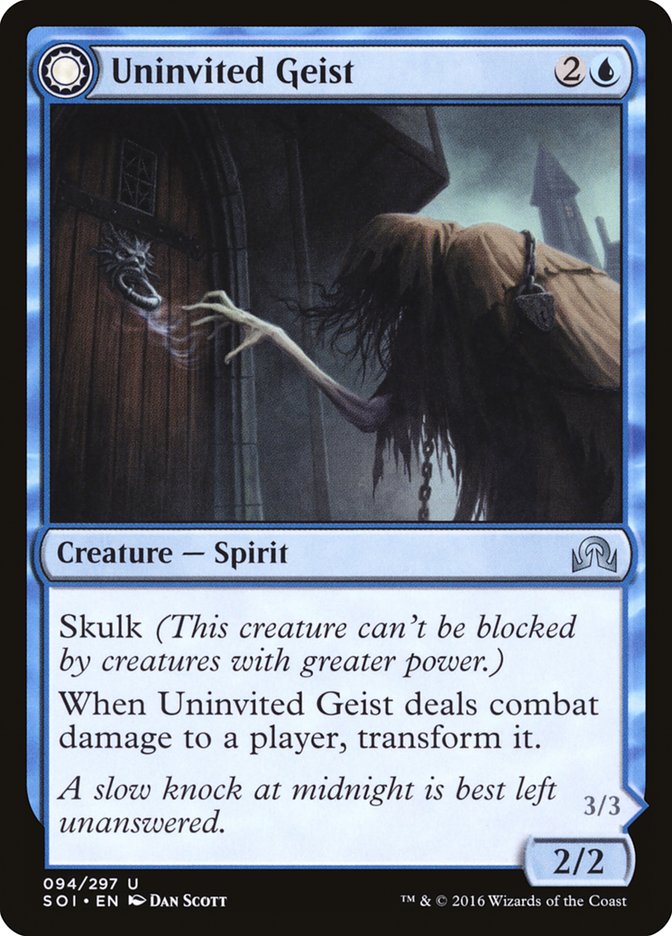 Uninvited Geist // Unimpeded Trespasser [Shadows over Innistrad] | Webway Games