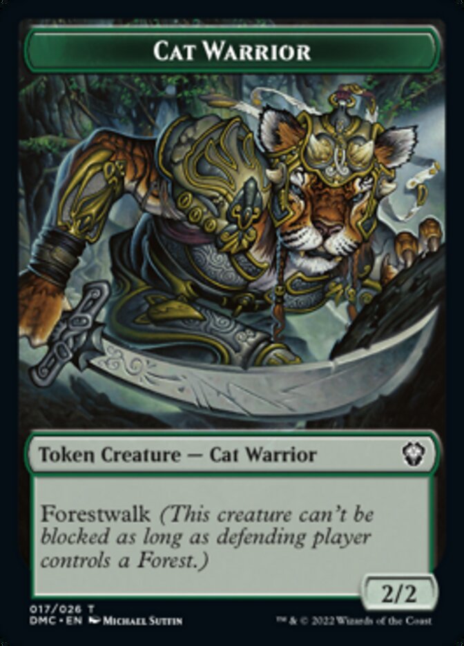 Saproling // Cat Warrior Double-sided Token [Dominaria United Tokens] | Webway Games