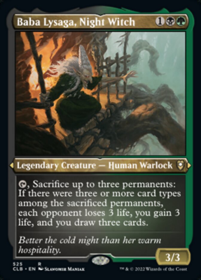 Baba Lysaga, Night Witch (Foil Etched) [Commander Legends: Battle for Baldur's Gate] | Webway Games