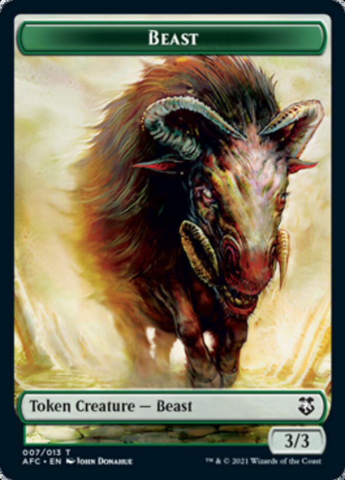 Beast // Dragon Spirit Double-sided Token [Dungeons & Dragons: Adventures in the Forgotten Realms Commander Tokens] | Webway Games