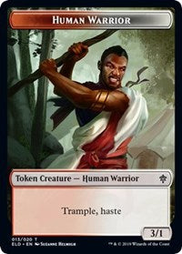 Human Warrior // Food (15) Double-sided Token [Throne of Eldraine Tokens] | Webway Games