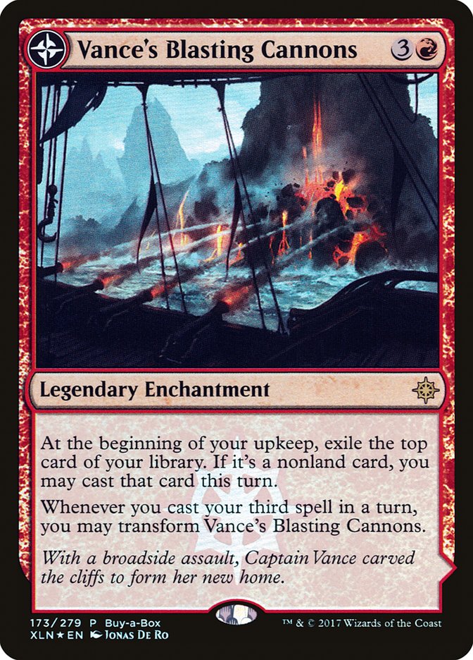 Vance's Blasting Cannons // Spitfire Bastion (Buy-A-Box) [Ixalan Treasure Chest] | Webway Games