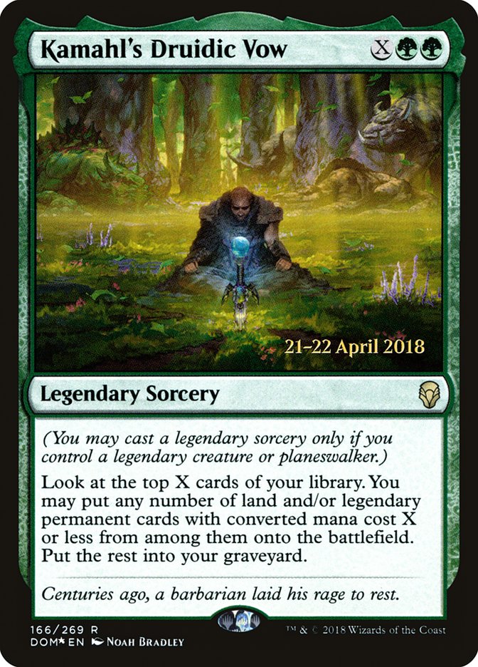 Kamahl's Druidic Vow  (Prerelease) [Dominaria Prerelease Promos] | Webway Games