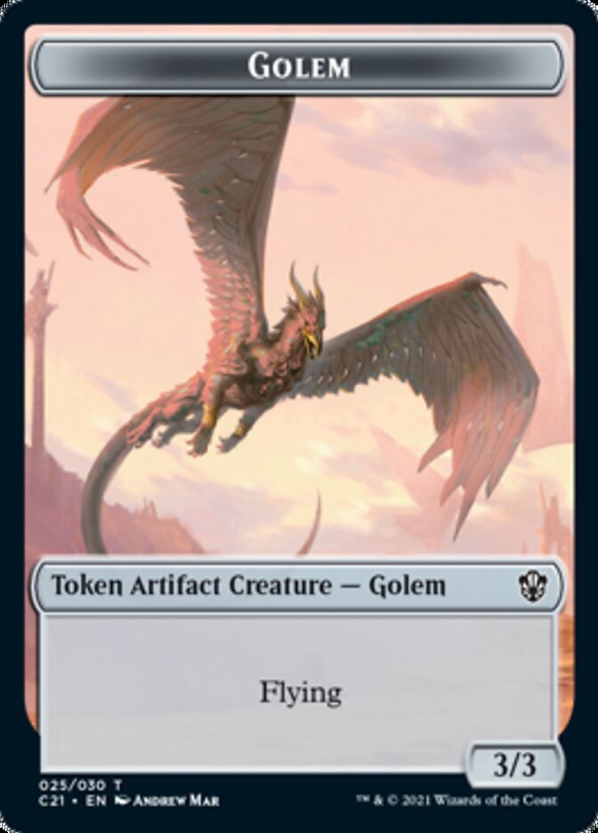 Golem (025) // Thopter Token [Commander 2021 Tokens] | Webway Games