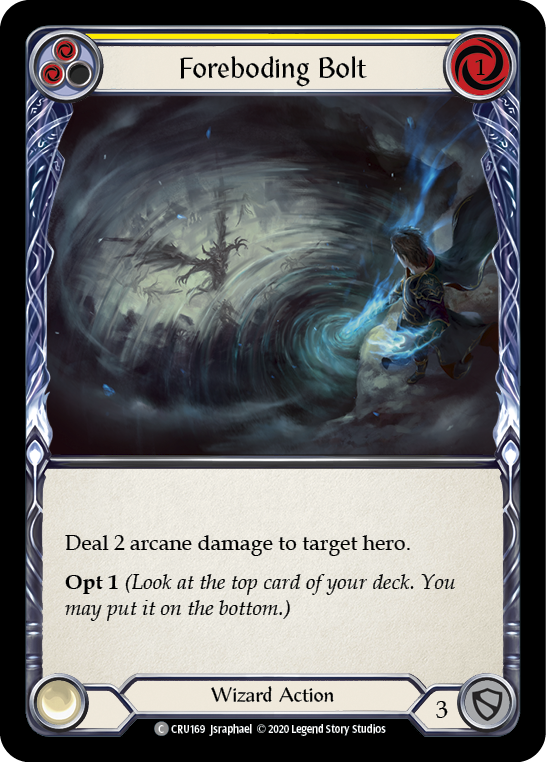 Foreboding Bolt (Yellow) [CRU169] 1st Edition Rainbow Foil | Webway Games
