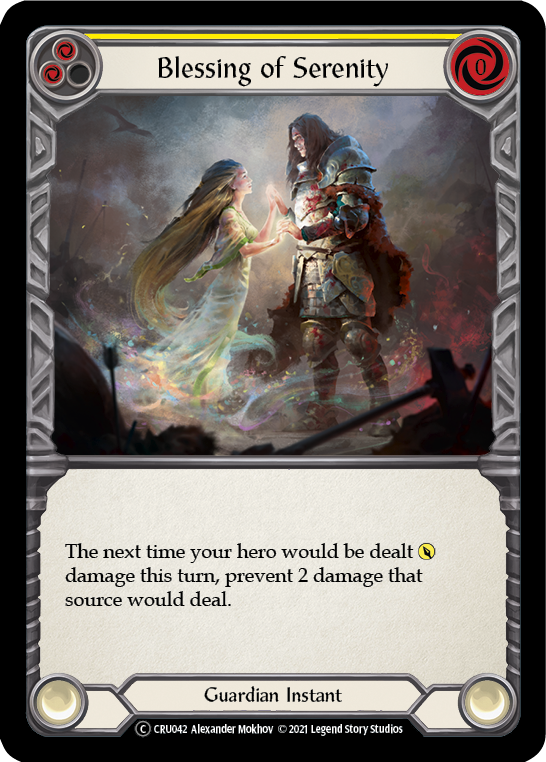 Blessing of Serenity (Yellow) (Rainbow Foil) [CRU042-RF] Unlimited Rainbow Foil | Webway Games