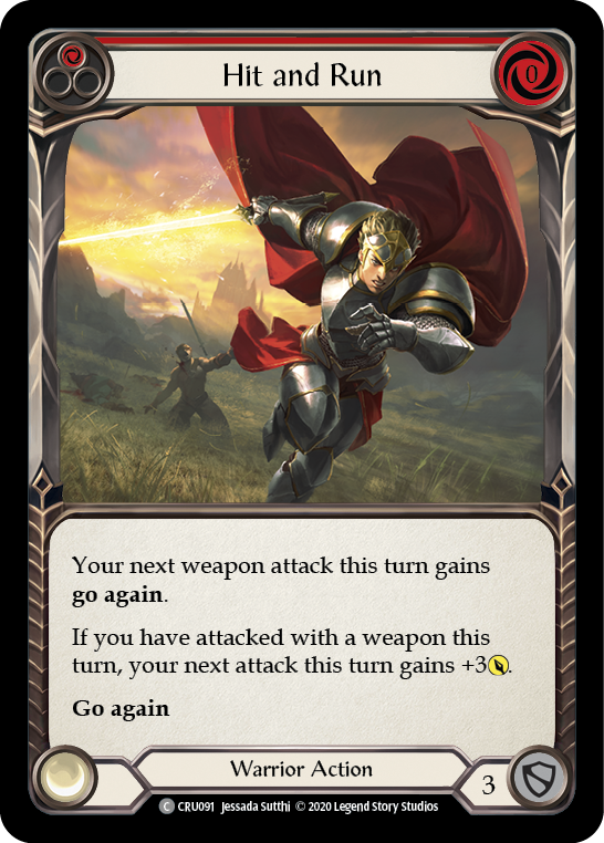 Hit and Run (Red) [CRU091] 1st Edition Rainbow Foil | Webway Games