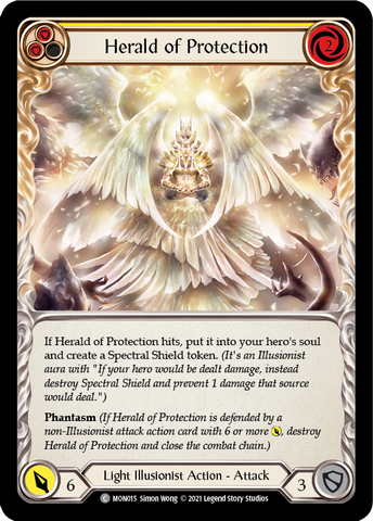 Herald of Protection (Yellow) (Rainbow Foil) [MON015-RF] 1st Edition Rainbow Foil