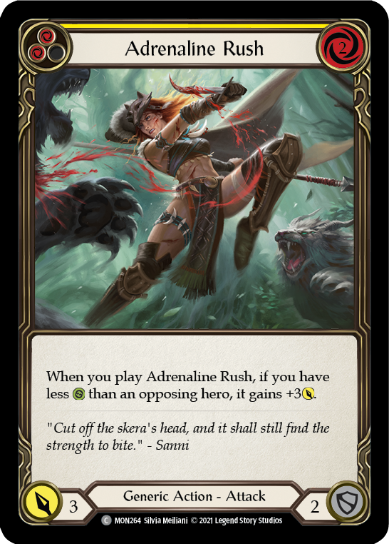 Adrenaline Rush (Yellow) (Rainbow Foil) [MON264-RF] 1st Edition Rainbow Foil | Webway Games