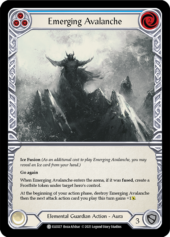 Emerging Avalanche (Blue) [ELE027] (Tales of Aria)  1st Edition Rainbow Foil | Webway Games