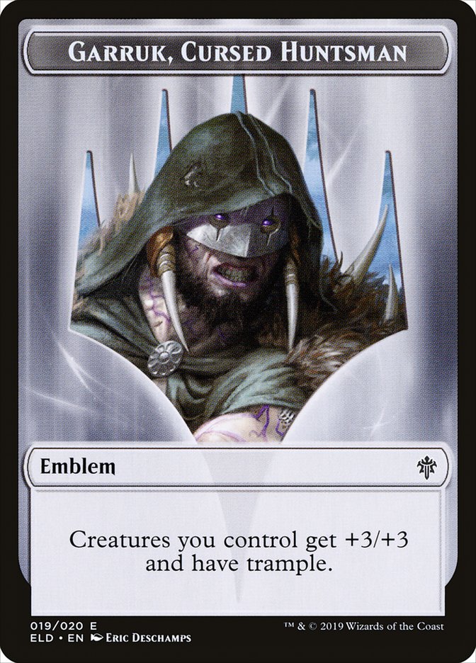 Garruk, Cursed Huntsman Emblem [Throne of Eldraine Tokens] | Webway Games