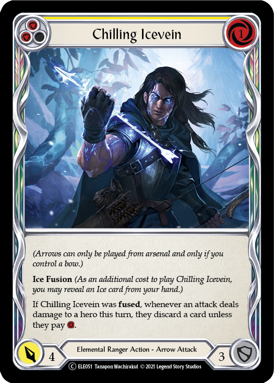 Chilling Icevein (Yellow) [U-ELE051] Unlimited Rainbow Foil | Webway Games