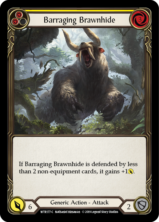 Barraging Brawnhide (Yellow) [WTR177-C] Alpha Print Normal | Webway Games