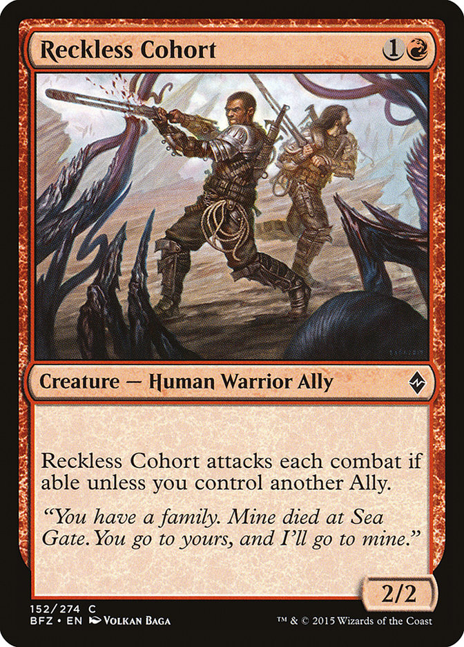 Reckless Cohort [Battle for Zendikar] | Webway Games