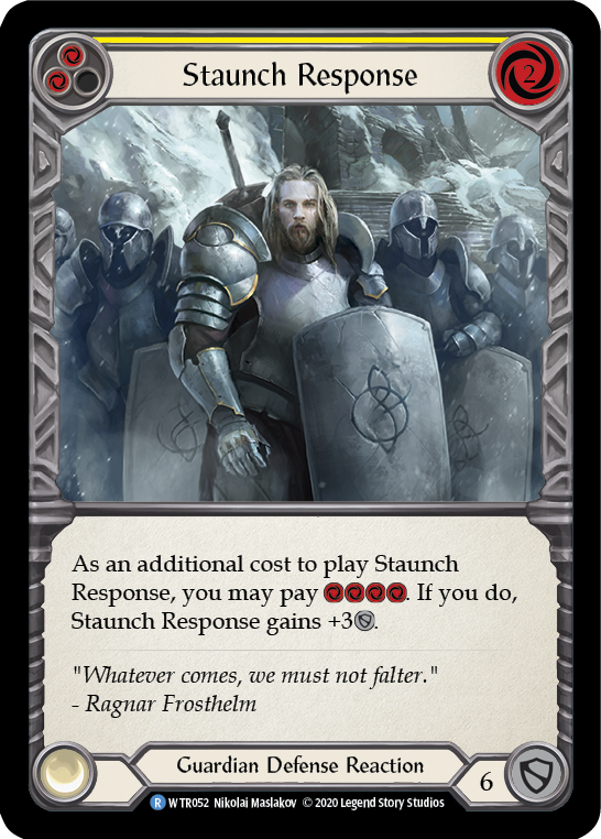 Staunch Response (Yellow) [U-WTR052] (Welcome to Rathe Unlimited)  Unlimited Rainbow Foil | Webway Games