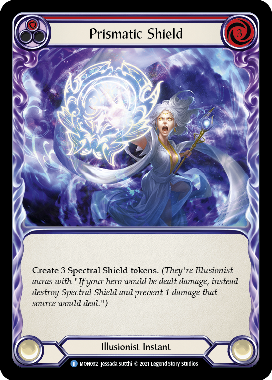 Prismatic Shield (Red) (Rainbow Foil) [MON092-RF] 1st Edition Rainbow Foil | Webway Games