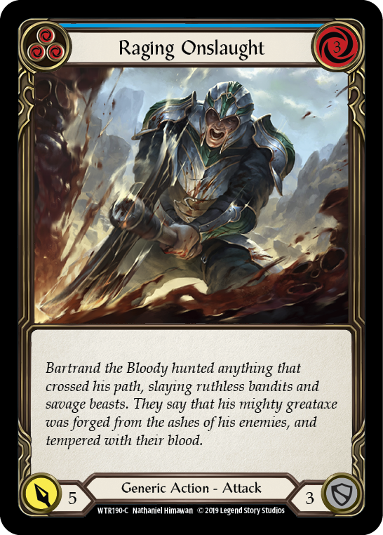 Raging Onslaught (Blue) [WTR190-C] Alpha Print Rainbow Foil | Webway Games