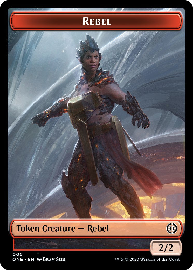 Rebel // Goblin Double-Sided Token [Phyrexia: All Will Be One Commander Tokens] | Webway Games