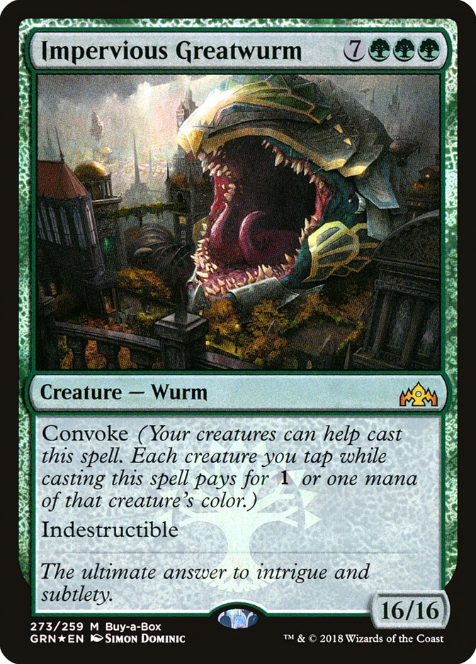 Impervious Greatwurm (Buy-A-Box) [Guilds of Ravnica] | Webway Games