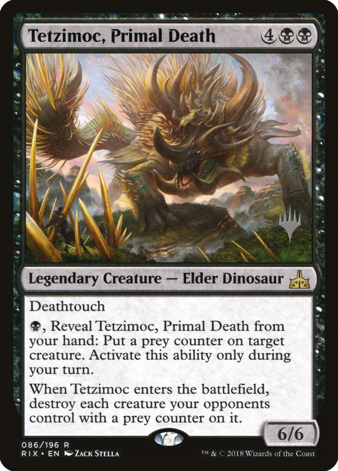 Tetzimoc, Primal Death (Promo Pack) [Rivals of Ixalan Promos] | Webway Games