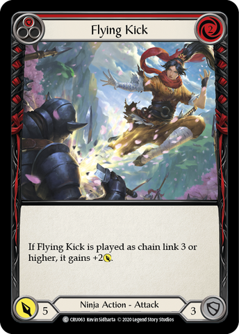 Flying Kick (Red) [CRU063] 1st Edition Rainbow Foil