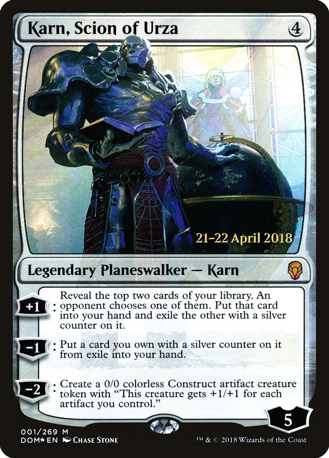 Karn, Scion of Urza  (Prerelease) [Dominaria Prerelease Promos] | Webway Games