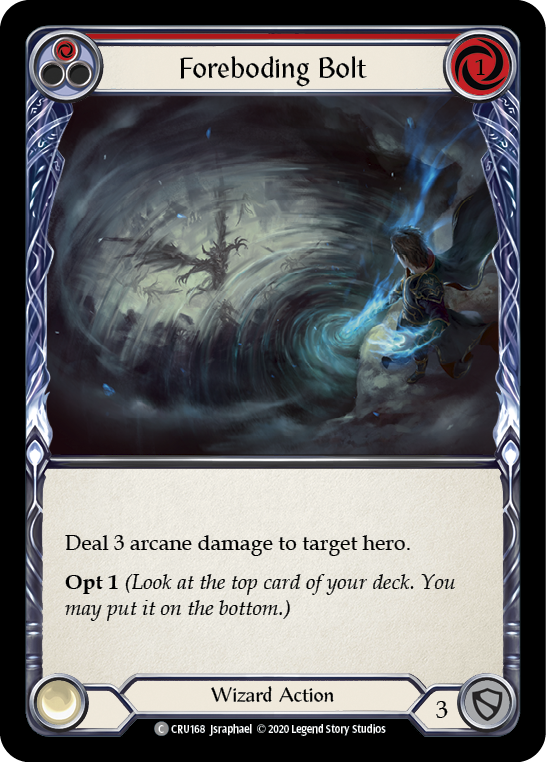 Foreboding Bolt (Red) [CRU168] 1st Edition Rainbow Foil | Webway Games