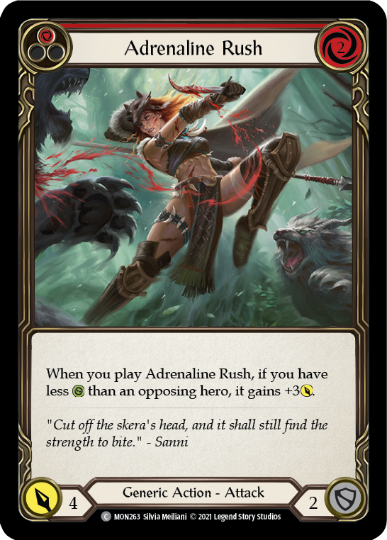 Adrenaline Rush (Red) (Rainbow Foil) [MON263-RF] 1st Edition Rainbow Foil | Webway Games