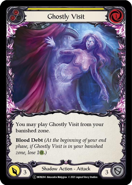 Ghostly Visit (Yellow) (Rainbow Foil) [U-MON204-RF] Unlimited Rainbow Foil | Webway Games