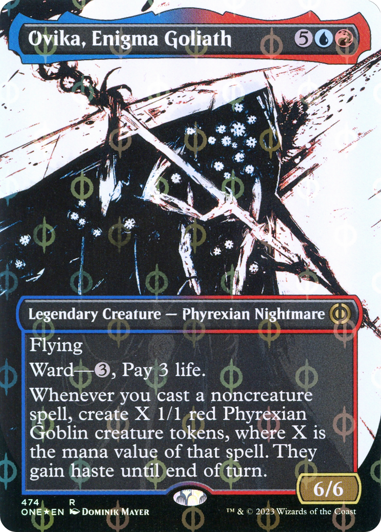 Ovika, Enigma Goliath (Borderless Ichor Step-and-Compleat Foil) [Phyrexia: All Will Be One] | Webway Games
