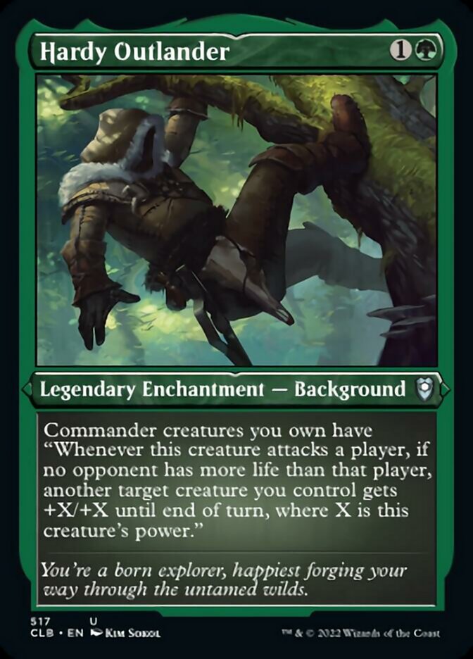 Hardy Outlander (Foil Etched) [Commander Legends: Battle for Baldur's Gate] | Webway Games