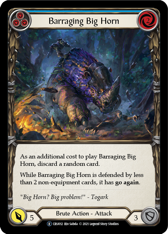 Barraging Big Horn (Blue) [CRU012] Unlimited Normal | Webway Games