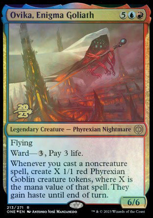 Ovika, Enigma Goliath [Phyrexia: All Will Be One Prerelease Promos] | Webway Games