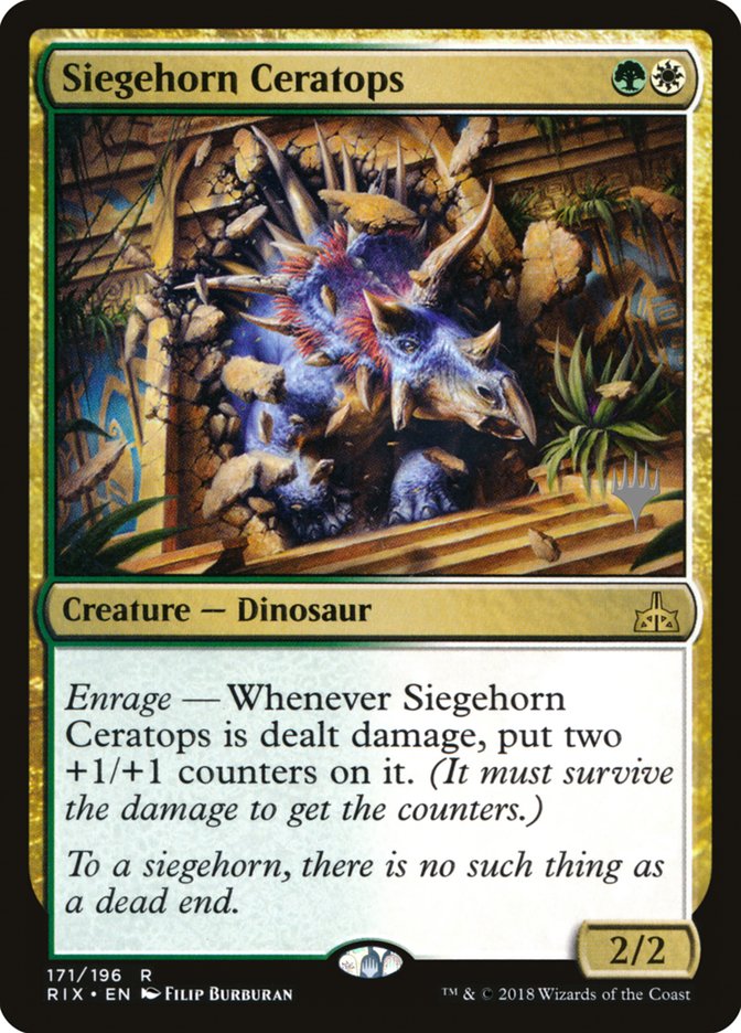 Siegehorn Ceratops (Promo Pack) [Rivals of Ixalan Promos] | Webway Games