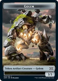 Golem // Elf Warrior Double-sided Token [Double Masters Tokens] | Webway Games