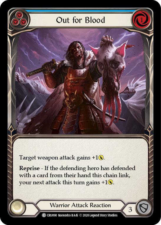 Out for Blood (Blue) [CRU090] 1st Edition Rainbow Foil | Webway Games