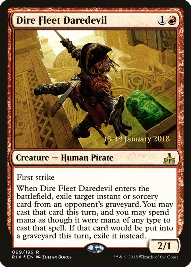 Dire Fleet Daredevil (Prerelease) [Rivals of Ixalan Prerelease Promos] | Webway Games