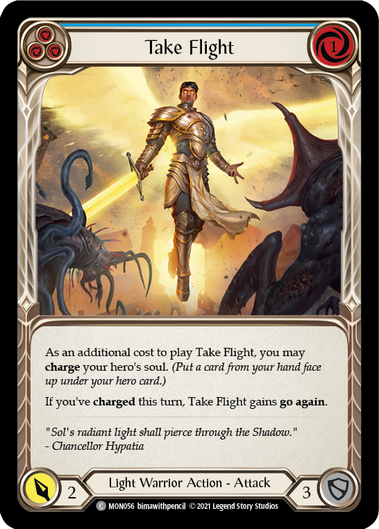 Take Flight (Blue) (Rainbow Foil) [MON056-RF] 1st Edition Rainbow Foil