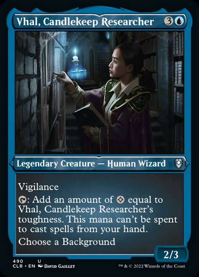 Vhal, Candlekeep Researcher (Foil Etched) [Commander Legends: Battle for Baldur's Gate] | Webway Games