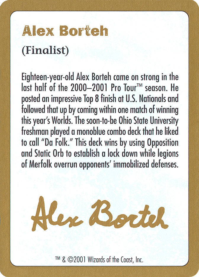 Alex Borteh Bio [World Championship Decks 2001] | Webway Games