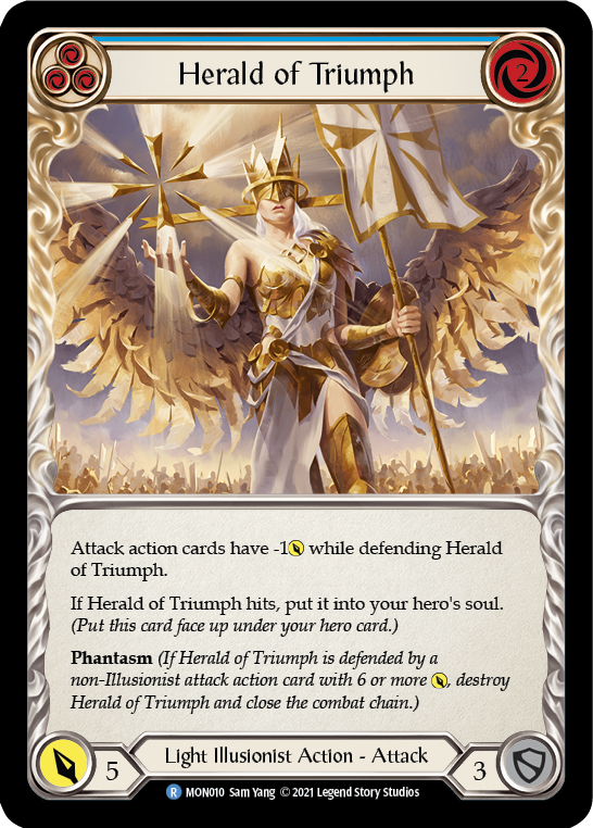 Herald of Triumph (Blue) (Rainbow Foil) [MON010-RF] 1st Edition Rainbow Foil | Webway Games