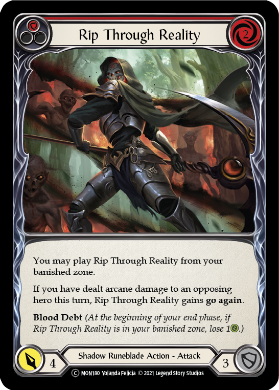 Rip Through Reality (Red) (Rainbow Foil) [U-MON180-RF] Unlimited Rainbow Foil | Webway Games