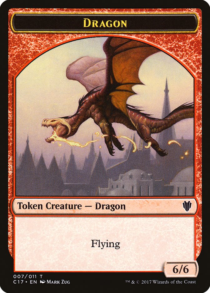 Cat Dragon // Dragon (007) Double-sided Token [Commander 2017 Tokens] | Webway Games