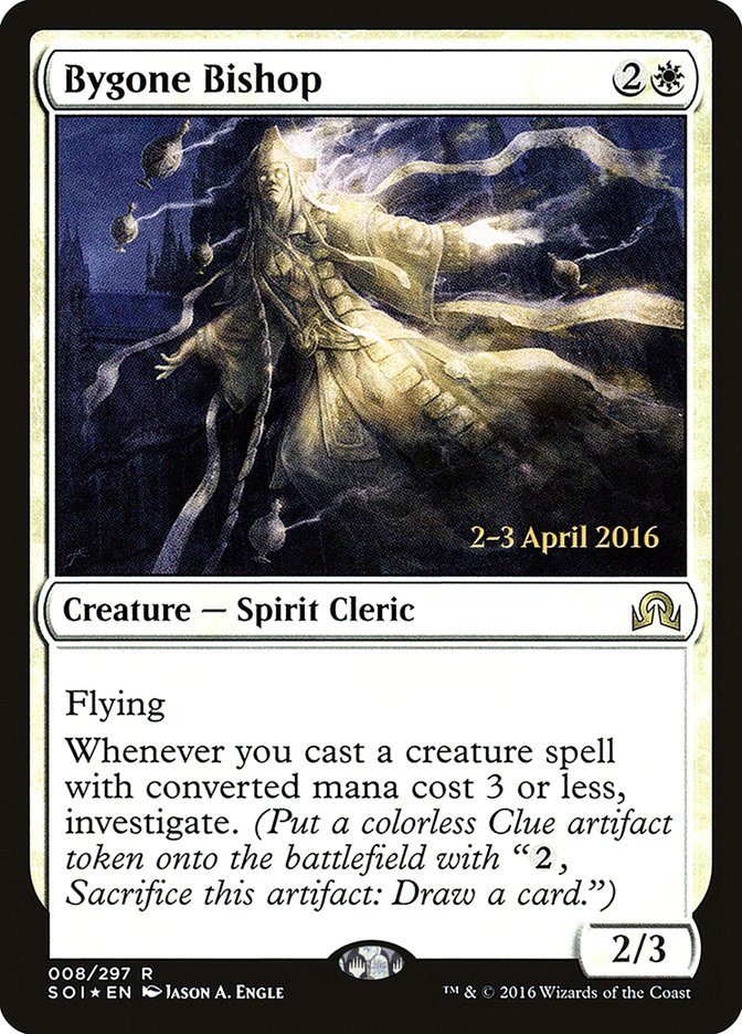 Bygone Bishop (Prerelease) [Shadows over Innistrad Prerelease Promos] | Webway Games