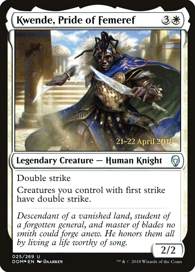 Kwende, Pride of Femeref  (Prerelease) [Dominaria Prerelease Promos] | Webway Games