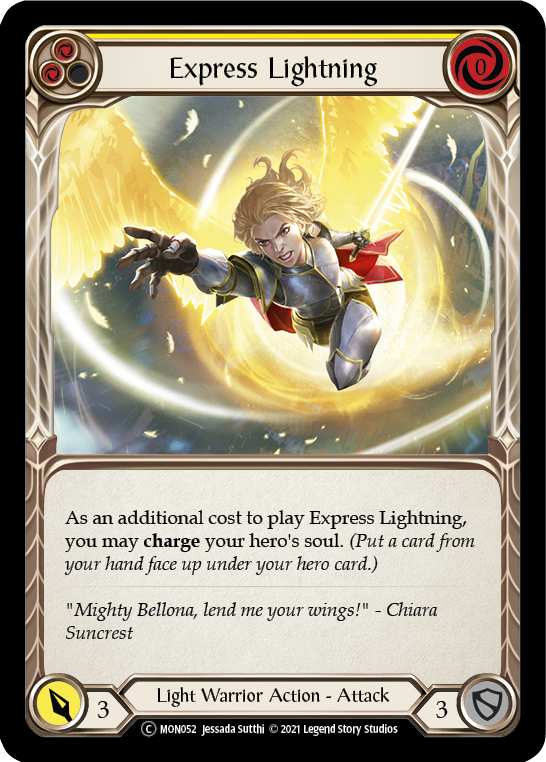Express Lightning (Yellow) (Rainbow Foil) [U-MON052-RF] Unlimited Rainbow Foil | Webway Games